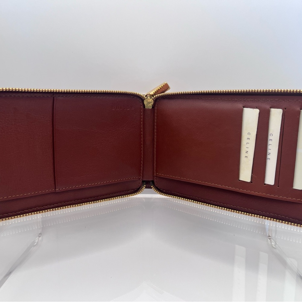 Authentic Celine Beige Jacquard and Brown Trim Crossbody Phone Pouch - Picture 4 of 8